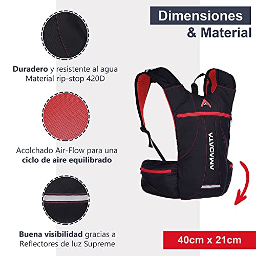 ATACAMA Mochila de hidratación, Mochila para Correr, pequeña y Ligera Mochila, Compartimento para Bolsa de hidratación de 2 LTS., Ideal para Trotar, Hacer Senderismo, Carrera por senderos, maratones