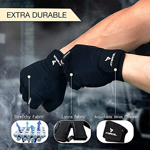 Atercel - Guantes de entrenamiento unisex, guantes de ejercicio para levantamiento de pesas, ciclismo, gimnasio, entrenamiento, transpirables y ajustados