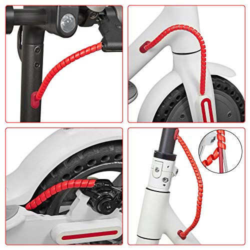 Atuka Cable Espiral de Scooter Rojo para Xiaomi m365 / Pro Scooter Ninebot Accesorios de Tubo de línea de Freno no tóxicos Tubo de enrollamiento Resistente Cable ignífugo Scooter