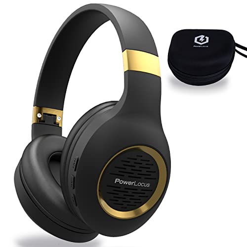 Auriculares Bluetooth Diadema, Auriculares Inalámbricos PowerLocus, Estéreo Hi-Fi con Graves Profundos, Cascos Bluetooth con Micrófono Incorporado, Cascos con Cable para Clases Online, Móvil, Tablet