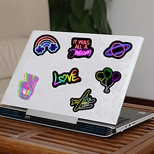 Ausikou Paquete de Pegatinas, Impermeable Neon Pegatinas Moto Graffiti Stickers Vintage para Laptop, Coche, Casco Bicicleta, Maleta, Vinilos para Portátiles