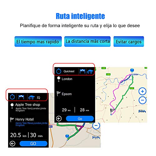 AWESAFE Navegador GPS para Coches con Visera y Bluetooth de 7 Pulgadas, con Mapas Últimos y Actualizaciones de por Vida