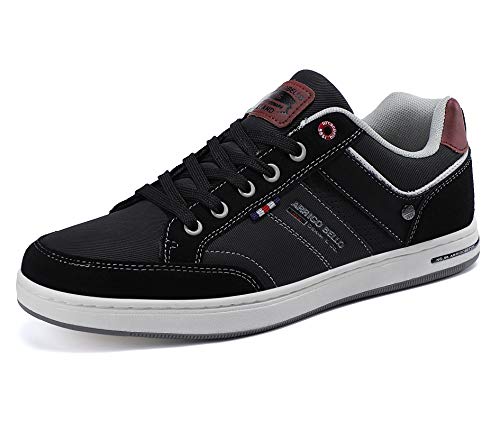 AX BOXING Zapatos Casual Sneakers Hombre Zapatillas Moda Ligero Deporte Gimnasio Running Tamaño 41-46 (Negro GrisáceoY, Numeric_42)