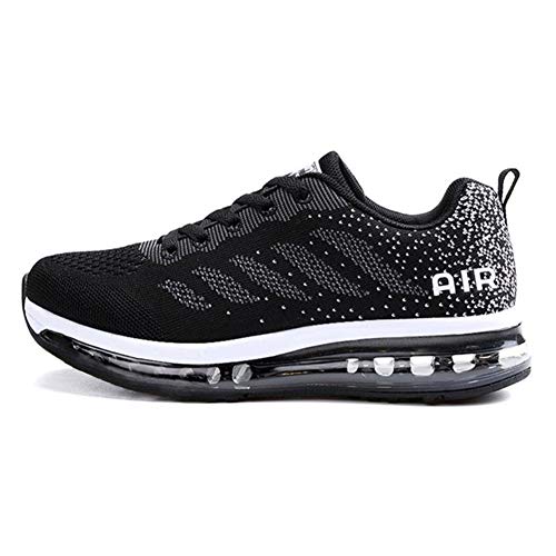 Axcone Zapatillas Hombres Mujer Deporte Running Zapatos para Correr Gimnasio Sneakers Deportivas Padel Transpirables Casual 833 BK 40EU