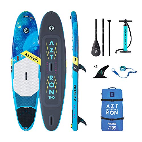 Aztron Sun All Round, Sup Hinchable/Windsurf Unisex Adulto, Azul/Negro, 335X81X15