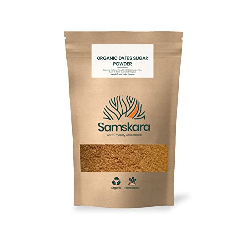 Azúcar de Datil de cultivo Ecológica | Samskara | Endulzante Datiles en polvo | BIO Organic Date Sugar (500 gr)