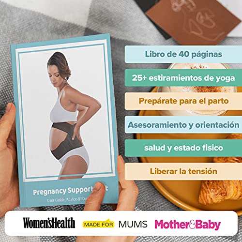 BABYGO 4-1 Cinturón Apoyo Embarazada, Maternidad Faja, Premamá Banda - para Espalda, Pelvis, Caderas, Abdominals, Disfunción el Pubis de la Sínfisis, Ciática con Manual XL Negro