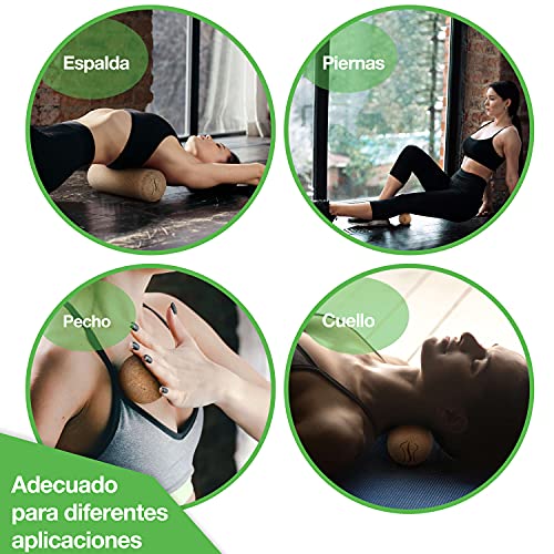 BACKLAxx Rodillo Masaje Muscular de Corcho - Roller Masaje para Fitness, Pilates y Yoga - Rulo Miofascial, Rollo Masaje, Rodillo Automasaje