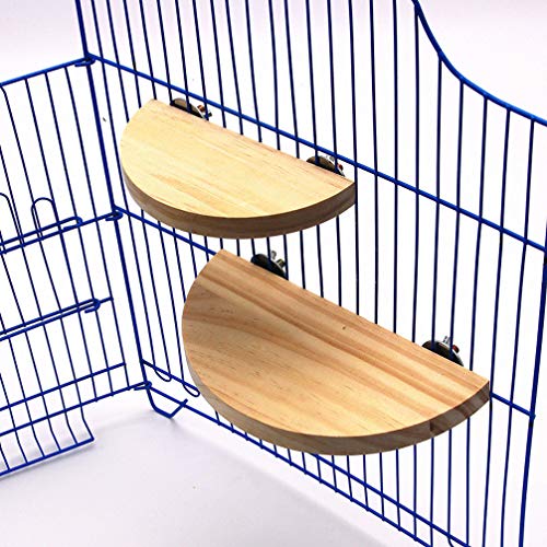 Balacoo 2 Piezas Plataforma de Madera para Jaula de Pájaros Plataforma de Salto para Ardilla Totoro Loro Hámster