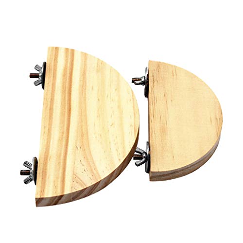 Balacoo 2 Piezas Plataforma de Madera para Jaula de Pájaros Plataforma de Salto para Ardilla Totoro Loro Hámster