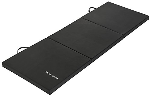 BalanceFrom Esterilla plegable plegable de 5 pulgadas de grosor con asas de transporte para MMA, gimnasia y gimnasio en casa pisos protectores (negro)