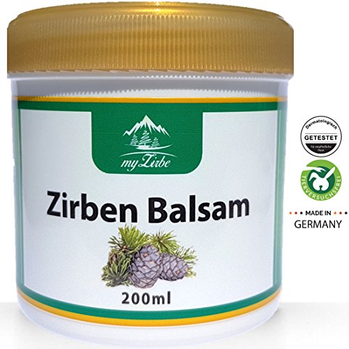 Bálsamo de pino cembro de 200 ml con aceite de pino cembro de Austria para cuello, músculos, articulaciones y calmante para dolores de resfriado.