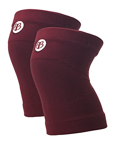 BANBROKEN Rodilleras de compresión de alta resistencia con soporte fuerte para la rodilla para levantamiento de pesas, rodilleras de tejido transpirable de alto rendimiento, unisex (ROJO, X-Large)