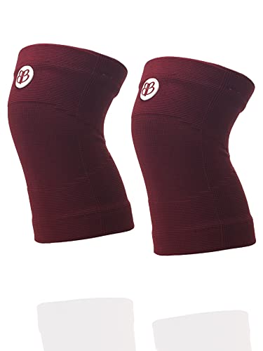 BANBROKEN Rodilleras de compresión de alta resistencia con soporte fuerte para la rodilla para levantamiento de pesas, rodilleras de tejido transpirable de alto rendimiento, unisex (ROJO, X-Large)