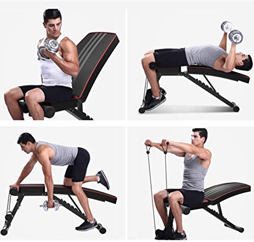 Banco de pesas ajustable, Ejercicio Sit Up Ab trainer board con cuerda de fitness, Entrenamiento Gimnasio Plano Inclinado Multiuso Banco Plano / Inclinado / Declinado Ejercicio de entrenamiento Multi