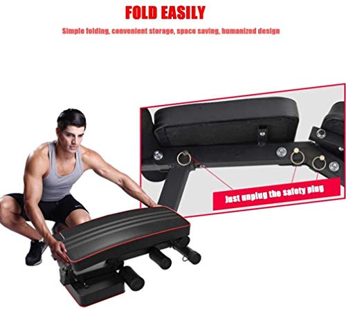 Banco de pesas ajustable, Ejercicio Sit Up Ab trainer board con cuerda de fitness, Entrenamiento Gimnasio Plano Inclinado Multiuso Banco Plano / Inclinado / Declinado Ejercicio de entrenamiento Multi