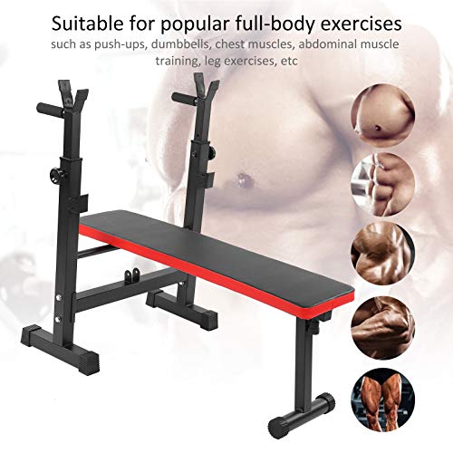 Banco de pesas Banco de pesas multifuncional Banco de entrenamiento ajustable con soporte para pesas Banco inclinado plegable con pesas Press de banco plano Banco de fitness Banco de gimnasio Máquina