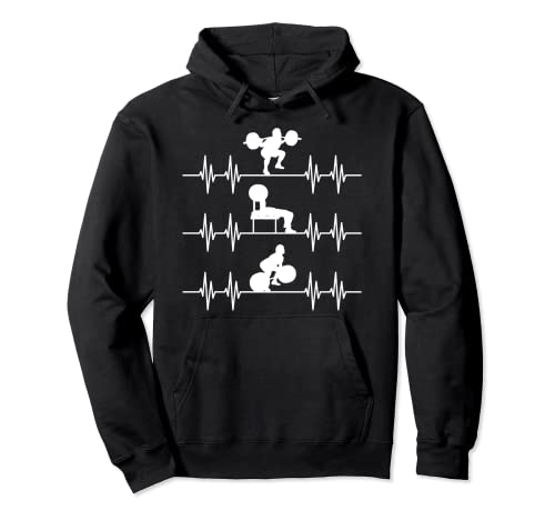 Banco en cuclillas Deadlift Heartbeat - Powerlifting Sudadera con Capucha