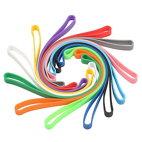 Bandas de Goma Silicona,24pcs Gomas Elasticas Colores Bandas De Goma De Tracción Fuerte Elasticos Cinta de Embalaje,para Libros, Artísticos,Cocinar,Enrollar,Bolsas de Deporte,Oficina,Casa(12colores)