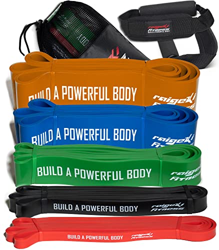 Bandas de resistencia Raigeki Fitness (+ planes de entrenamiento) [Individuales y Set] Bandas de resistencia largas bandas de fitness para deportes de fuerza – Banda de fitness bandas de terreno