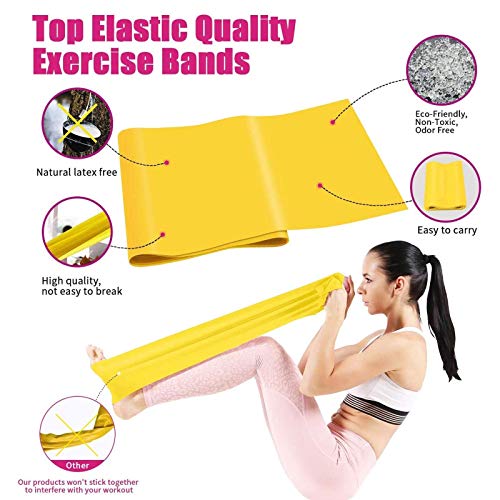 Bandas Elasticas Fitness, 2M Cintas Elásticas Bandas de Resistencia Ideales para Mujer y Hombre Pilates, Fisioterapia, Yoga Estiramientos, Musculacion, Piernas, Fuerza Entrenamiento (Pink_Orange)