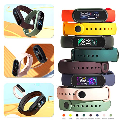 BANGTING 20 Piezas Recambio Correa Compatible con Pulseras Xiaomi Mi Band 6 / Xiaomi Mi Band 5 / Amazfit Band 5, Correas para Fundas Mi Fit 5 Funda Miband5 Pulsera (16 Colores + 4 Protector Pantalla)