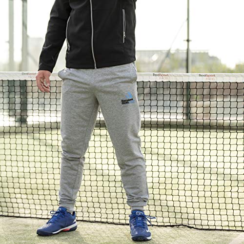 Barcelona Padel Tour | Pantalón Largo con Bajos de Puño Ajustado para Hombre | Tejido Cómodo y Transpirable con Estampación Especial de Pádel | Ropa Deportiva Gris XL