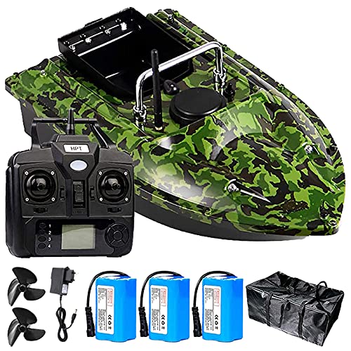 Barco Cebador Pesca Inteligente, 500M Barco Cebador Carpfishing Teledirigidos con GPS y Motores Duales, Batería 5200 / 12000mAH Opcional, Mejor Regalo para Los Amantes de la Pesca.