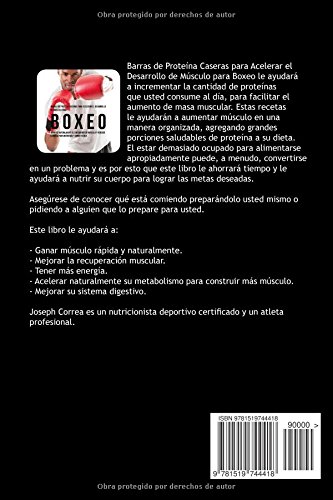 Barras de Proteina Caseras para Acelerar el Desarrollo de Musculo para Boxeo: Aumente naturalmente el crecimiento de musculo y reduzca la grasa para durar mas y ganar fuerza