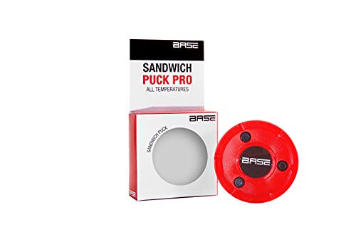 Base Sandwich Puck Pro I-Disco de Bordado y Entrenamiento I Buenas propiedades de Deslizamiento I para Todas Las temperaturas I Hockey en línea y Street I 120 Gramos I Rojo, 7,5 cm