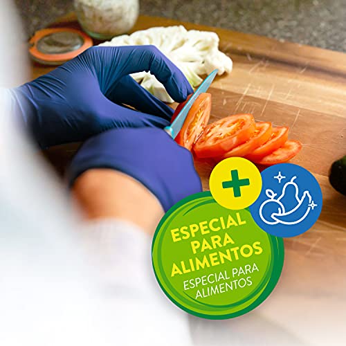 Bayeco - Guantes un solo uso - Nitrilo - Color Azul Claro - Ambidiestros - Dedos texturizados para mejor agarre - Aptos para alérgicos al látex - Pack dispensador de 30 unidades - Talla S