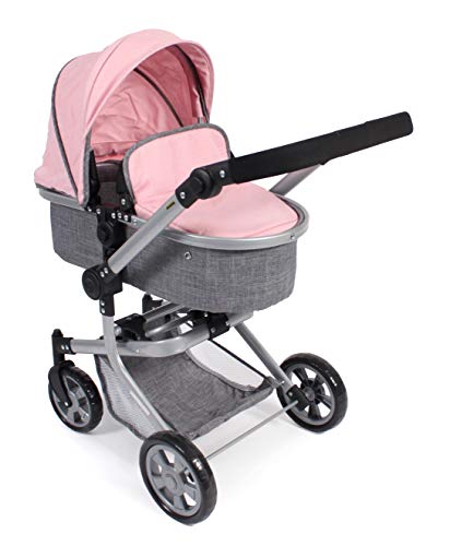 Bayer Chic 2000 595 - Cochecito de muñeca, Color Gris y Rosa