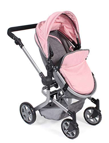 Bayer Chic 2000 595 - Cochecito de muñeca, Color Gris y Rosa