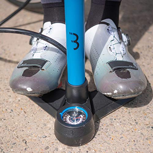 BBB Airboost BFP-21 Bomba Inflador de Pie para Bicicletas, Azul, Talla Única