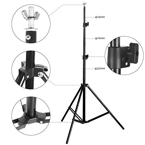 BDDFOTO Kit de Soporte de Estante de Fondo Ajustable, 2x2metros Soporte de Fondo para Retrato de Estudio, fotografía de Producto y grabación de Video, con Bolsa de Lona