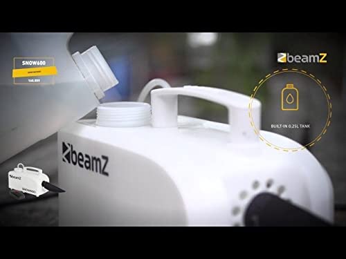 BEAMZ SNOW600 - Máquina de nieve, efecto copo de nieve muy realista, no deja rastros en el suelo, mando a distancia con cable, depósito de 300 ml, fácil de transportar