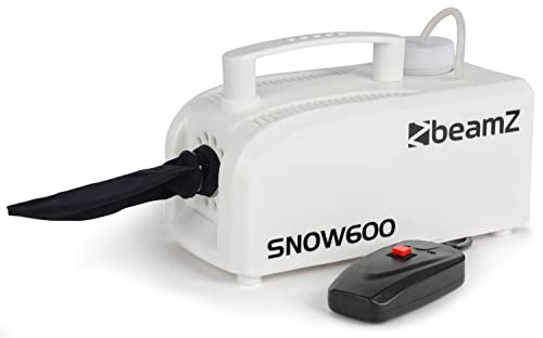 BEAMZ SNOW600 - Máquina de nieve, efecto copo de nieve muy realista, no deja rastros en el suelo, mando a distancia con cable, depósito de 300 ml, fácil de transportar