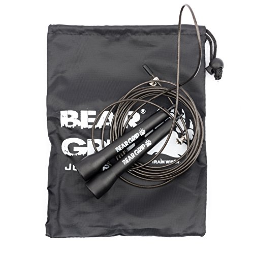 BEAR GRIP - Comba de Cable de Acero (con Mecanismo de rodamiento) para Ejercicios de Cardio, Boxeo, MMA, Crossfit