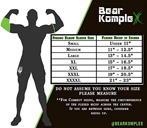 Bear KompleX Elbow Sleeves (Sold AS A Pair of 2) for Weightlifting, Powerlifting, Wrestling, Strongman, Bench Press, Cross Fitness, and More. Compression Sleeves Come in 5mm Thickness Elbow Star M