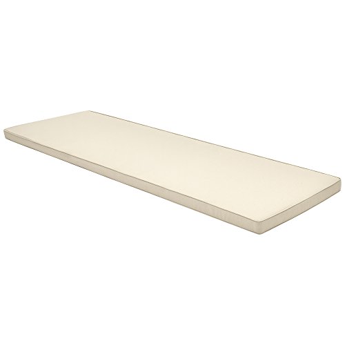 Beautissu Base BK Colchonetas para Bancos Cojines para Bancos con Costura de Rombos - comodísmo y desenfundable - Colchón para Banco de jardín 180x48x5cm Natural