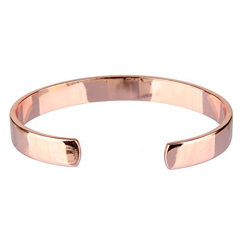 Beauty7 Chapado en Oro Rosa Pulsera Magnética de Cobre para Regalo Artritis Hombres Mujeres Unisex Muñecas Moda Mano Collar Salud Perímetro 19 cm