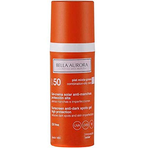 Bella Aurora Protector Solar 50 Facial Anti-Manchas Piel Mixta Grasa, 50 ml | Crema Protección del Sol Cara | Bloqueador Solar