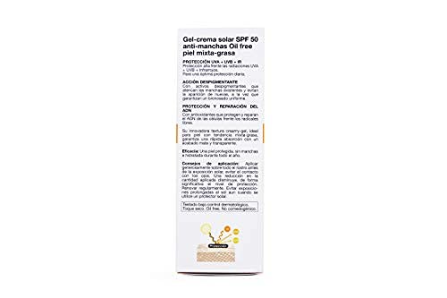 Bella Aurora Protector Solar 50 Facial Anti-Manchas Piel Mixta Grasa, 50 ml | Crema Protección del Sol Cara | Bloqueador Solar