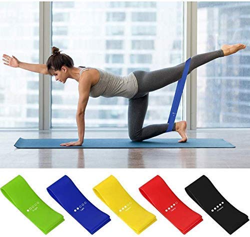 BellaCase Bandas de Resistencia para Piernas y Gluteos Bandas de Ejercicio con 5 Niveles de Resistencia Diferentes para Fitness, Yoga, Pilates