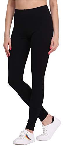 Bellivalini Leggins Mallas Deportivas Largas en Viscosa Mujer BLV50-147 (Negro, L)