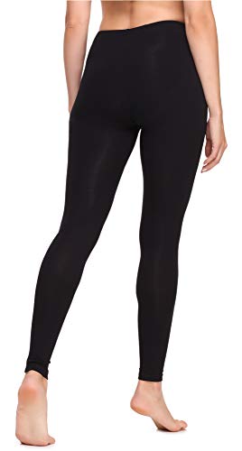 Bellivalini Leggins Mallas Deportivas Largas en Viscosa Mujer BLV50-147 (Negro, L)