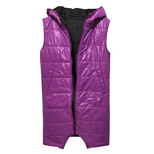 Berimaterry Chaleco Acolchado Mujer largo Elegante Invierno Pluma Sin Mangas Camisolas Encapuchado Espesor Termica Informales Chaleco Chaquetas Abrigos Ropa de mujer barato de Colores Sólidos