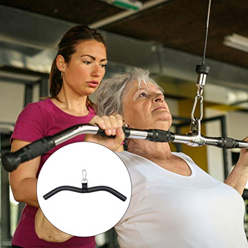 BESPORTBLE LAT Bar Cable Máquina de Fijación Curl Barra Desplegable Tripep Prensa hacia Abajo Polea Bar Agarre con Manija de Rotación Completa para Fitness Gimnasio Fitness Musculosa