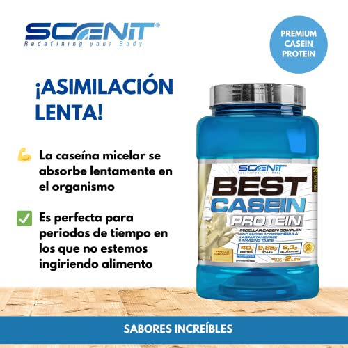 Best Casein Protein | Proteína de caseína de asimilación lenta con aminoácidos para desarrollo muscular | Proteína de caseína micelar en polvo | Proteína liberación lenta | 908 g (Chocolate)