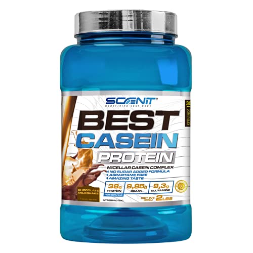 Best Casein Protein | Proteína de caseína de asimilación lenta con aminoácidos para desarrollo muscular | Proteína de caseína micelar en polvo | Proteína liberación lenta | 908 g (Chocolate)